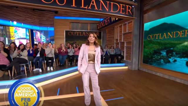 Reiss Joanne Cream Cropped Tai­lored Trousers worn by Ginger Zee on Good Morning America February 13, 2020