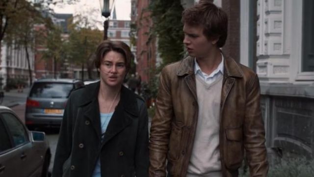 Sweater cotton beige Gus (Ansel Elgort) in Our stars contrary