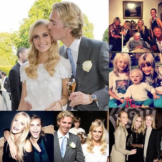 White Lace Party Dress worn by Poppy Delevingne on the Instagram account @caradelevingne