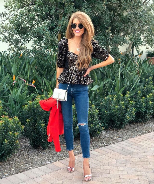 Schutz Grey Heels of Caroline Taylor on the Instagram account @currentlycaro