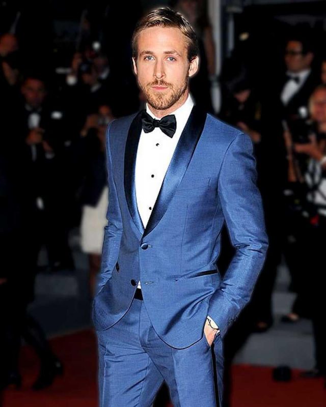 Navy Blue Tuxedo Suit worn by Ryan Gosling on the Instagram account ...