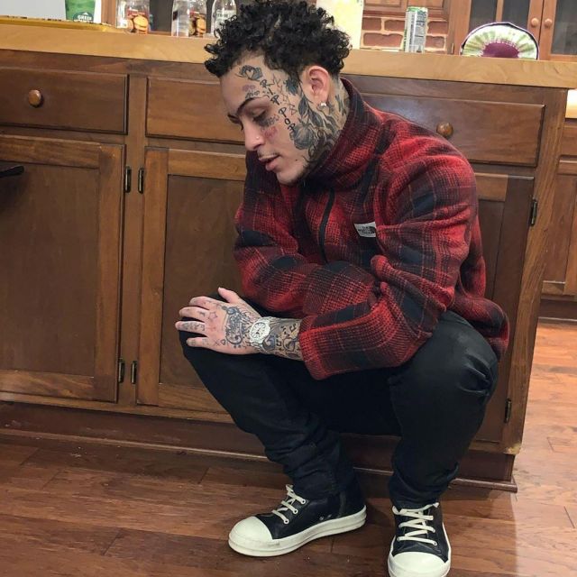 The north face Men's Nov­el­ty Gor­don Lyons Quar­ter Zip of Lil Skies on the Instagram account @lilskies