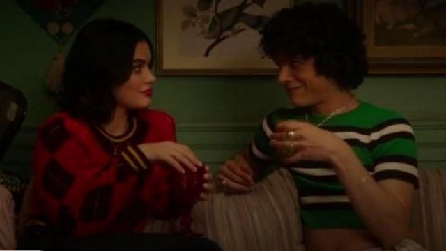 Red Argyle Sweater worn by Katy Keene (Lucy Hale) in Katy Keene Season 1 Episode 3
