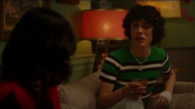 Green Striped Tee worn by Ginger Lopez (Jonny Beauchamp) in Katy Keene Season 1 Episode 3