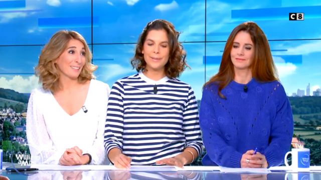 The t-shirt with stripes collar of Raphaële Marchal in William at noon