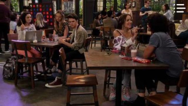 Pink Pas­tel Sneak­ers worn by Bella Schmerz (Haley Pullos) in The Expanding Universe of Ashley Garcia Season 1 Episode 3