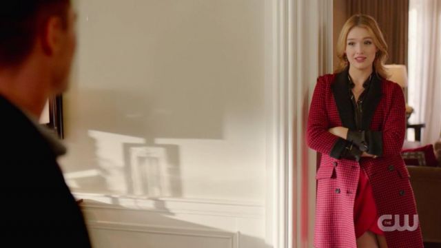 Rouge pied-de-poule Veste de Kirby Anders (Maddison Brun) dans Dynastie (S03E13)
