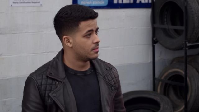 The leather jacket AllSaints Tony Padilla (Christian Navarro) in 13 Reasons Why (S03E10)