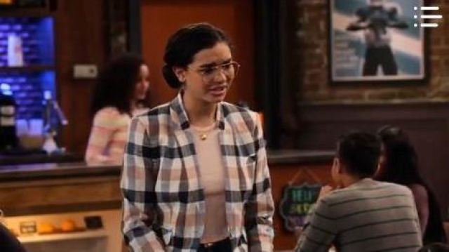 Blue Plaid Jack­et worn by Ashley Garcia (Paulina Soberanes-Chávez) in The Expanding Universe of Ashley Garcia Season 1 Episode 6