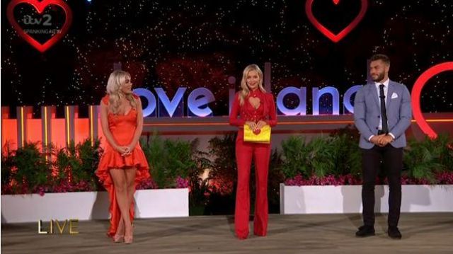 Red Frill Hem Dress worn by Paige Turley in Love Island UK Season 6 Episode 42
