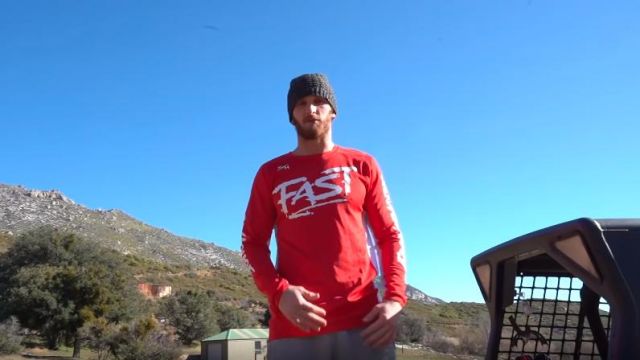 Fasthouse Fast Motocross Red Jersey worn by Logan Paul in the YouTube video Harvesting Honey from a MASSIVE Beehive (Extremely Satisfying)