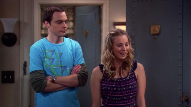 The t-shirt Triangles inspired by MC. Escher worn by Sheldon Cooper (Jim Parsons) in The Big Bang Theory (S02E23)