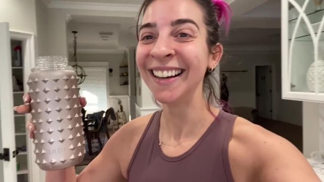 Light Brown Tank Top worn by Gabbie Hanna in the YouTube video I Drank a Gallon of Water a Day for a Month