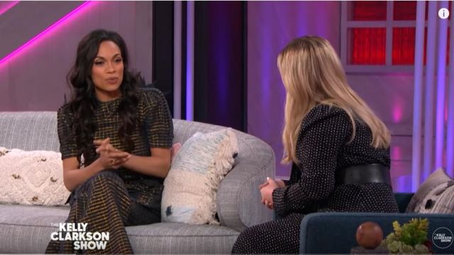 Ulla johnson Lennon Checked Jump­suit worn by Rosario Dawson on The Kelly Clarkson Show February 28, 2020
