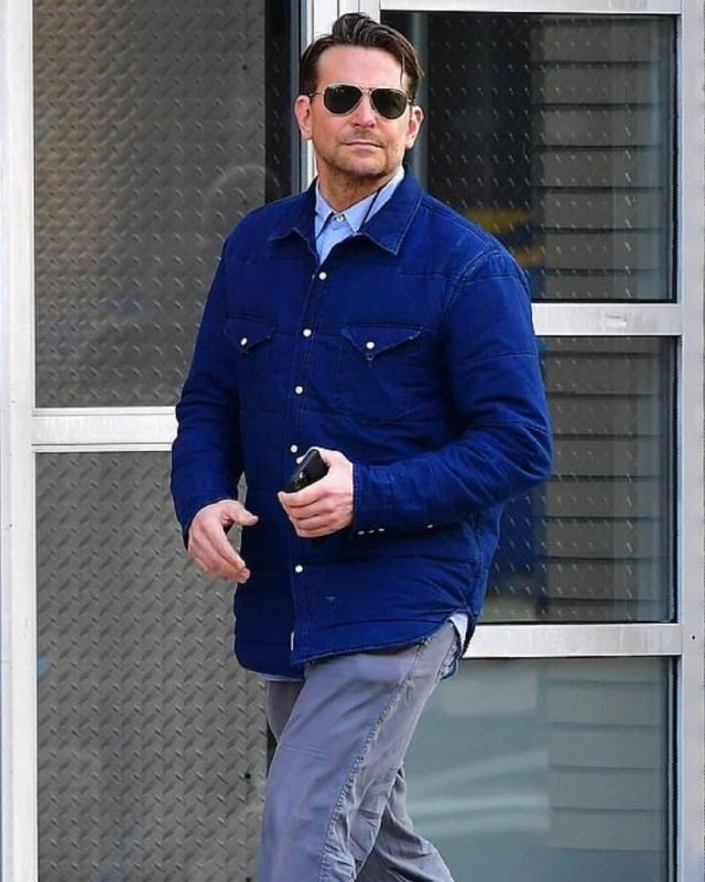 Madewell Indigo Denim Jacket worn by  Bradley Cooper New York City March 2, 2020
