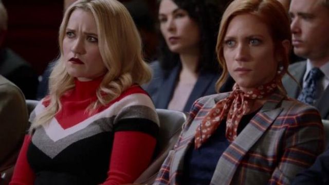 Chevron Sweater worn by Roxy Doyle (Emily Osment) in Almost Family Season 1 Episode 12