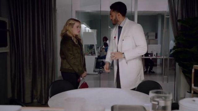 Green Bomber Jacket worn by Roxy Doyle (Emily Osment) in Almost Family Season 1 Episode 12