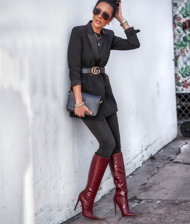 Stilet­to Boots of Lucy Hernandez on the Instagram account @lucyswhims