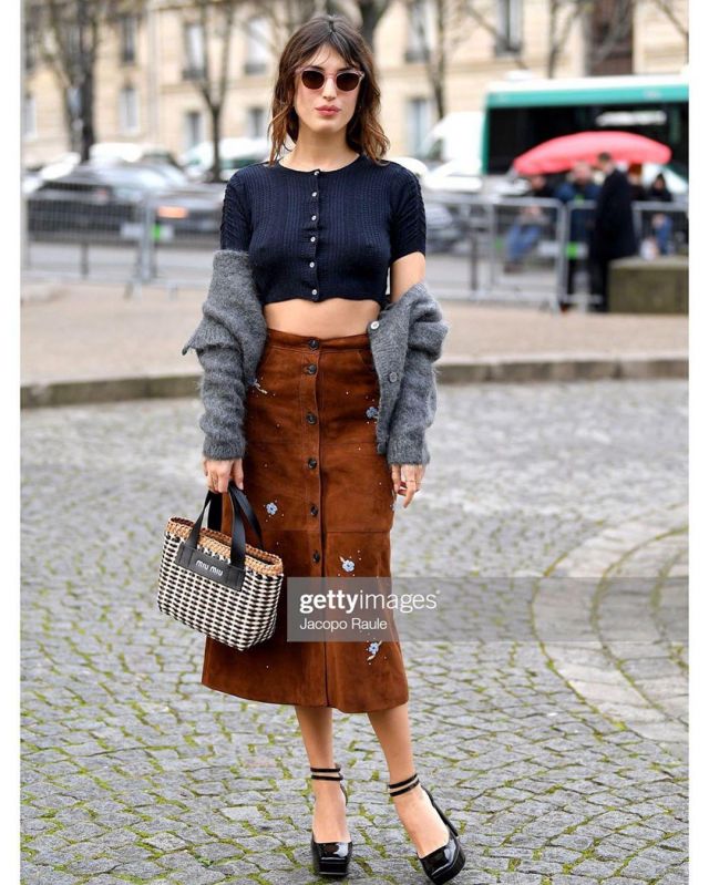Cabas leather braided Jeanne Damas on the account Instagram of ...