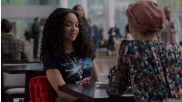 Ride With Me Graph­ic Tee worn by Kat Edison (Aisha Dee) in The Bold Type Season 4 Episode 7