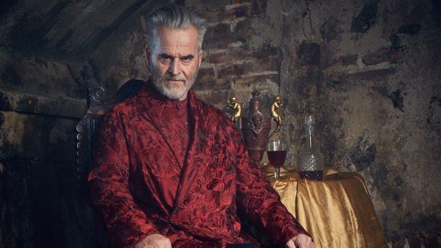 Red Dressing Gown of Gerbert D'Aurillac (Trevor Eve) in A Discovery of Witches (S01)