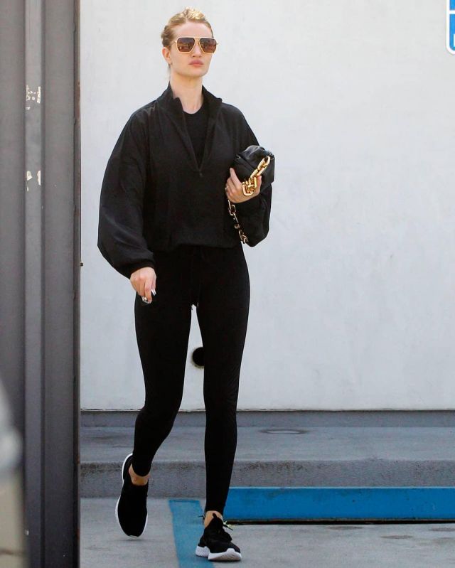 Alo Yoga City Girl Track Pullover worn by Rosie Huntington-Whiteley Body by Simone March 6, 2020