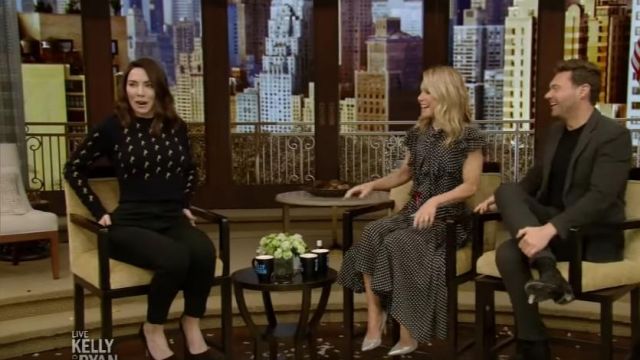 Chloé Em­broi­dered Wool-blend Sweate worn by Whitney Cummings on LIVE with Kelly and Ryan March 6, 2020
