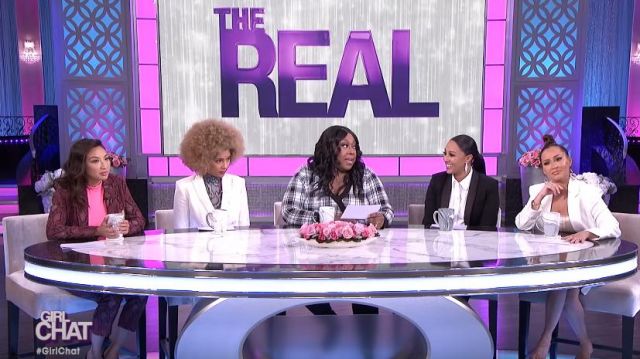 Afrm Zadie Se­mi Sheer Turtle­neck worn by Amanda Seales on The Real March 9, 2020