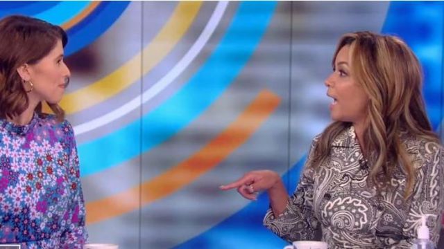 Max mara Ad­dob­bo Pais­ley-print Cot­ton Dress worn by Sunny Hostin on The View March 11, 2020