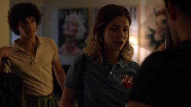 Polo Ralph Lauren Classic Fit Embroidered Polo shirt in blue worn by Cayetana (Georgina Amorós) in Elite (S03E06)