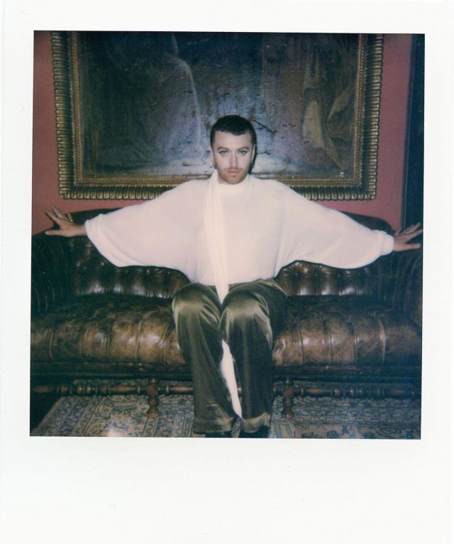 Bouguessa Crepe Straight Leg Trousers worn by Sam Smith on the Instagram account @samsmith
