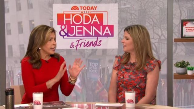 Vestido Saloni Tamara-B usado por Jenna Bush Hager en today march 12, 2020