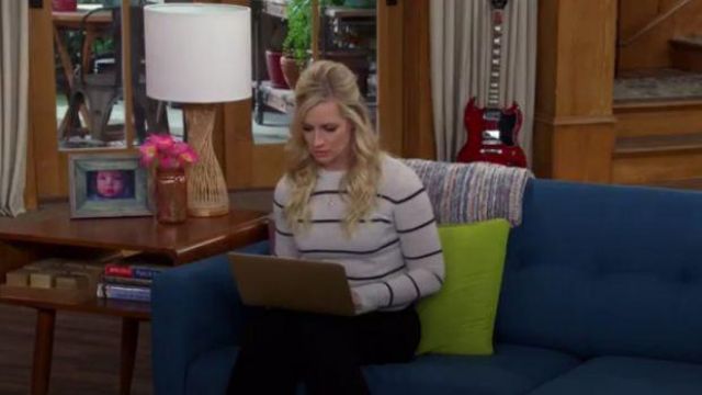 Stripe Cashmere Sweater worn by Gemma (Beth Behrs) in The Neighborhood Season 2 Episode 18