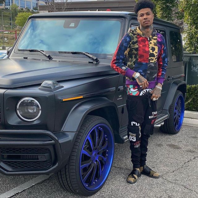 The vest zipped A Bathing Ape worn by Blueface account on the Instagram of @bluefacebleedem