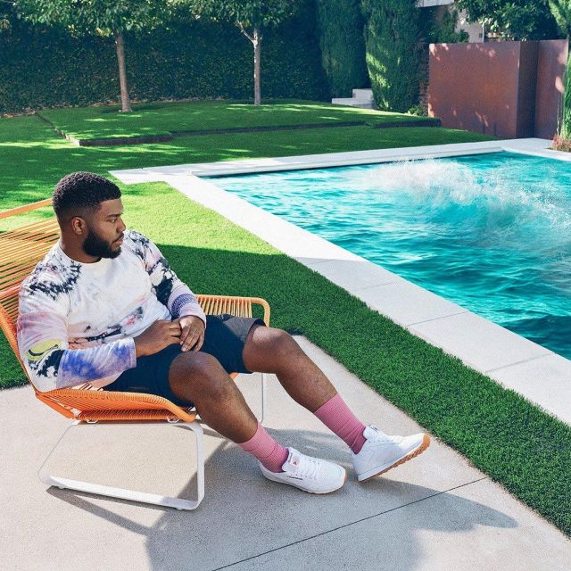Reebok Classic leather trainers in white worn by Khalid on his Instagram account @thegr8khalid