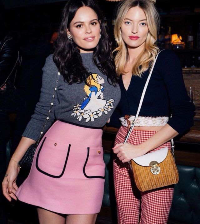 Miu Miu Wicker And Leather Shoulder Bag of Martha Hunt on the Instagram account @marthahunt