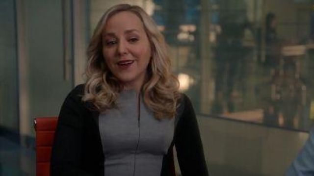 Grey Col­or­block Wool Blend Dress worn by Marissa Morgan (Geneva Carr) in Bull Season 4 Episode 17