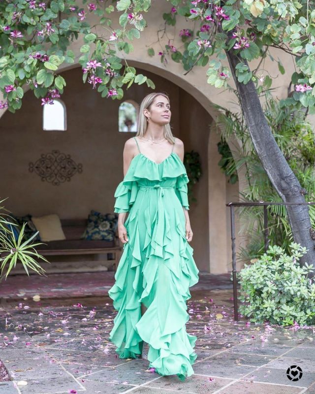 Green Dress of Candice Mathis on the Instagram account @collectivelycandice
