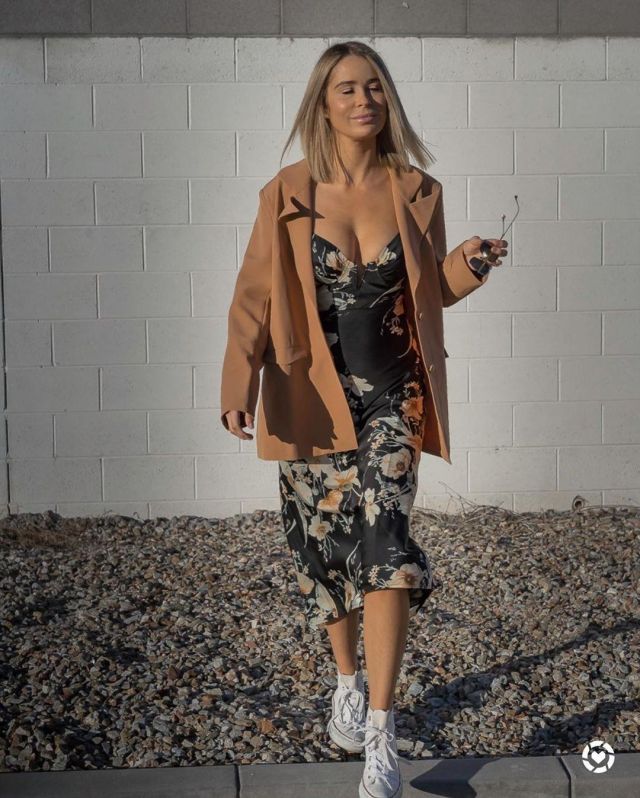 Midi Floral Robe de Candice Mathis sur l'Instagram account @collectivelycandice