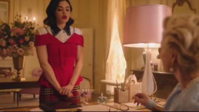 Red Checked Pants worn by Katy Keene (Lucy Hale) in Katy Keene Season 1 Episode 7
