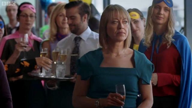 Blue Cap Sleeve Square Neck Top worn by Hannah Stern (Nicola Walker) in The Split Season 2 Episode 6
