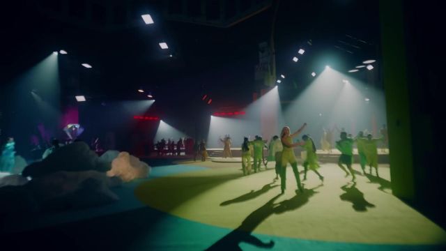 Dua Lipa x Pepe Jeans high rise straight leg in neon green worn by Dua Lipa in Dua Lipa - Physical (Official Video)