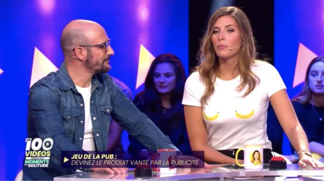Le t-shirt banane porté par Camille Cerf dans l'émission Les 100 vidéos qui ont fait rire le monde entier