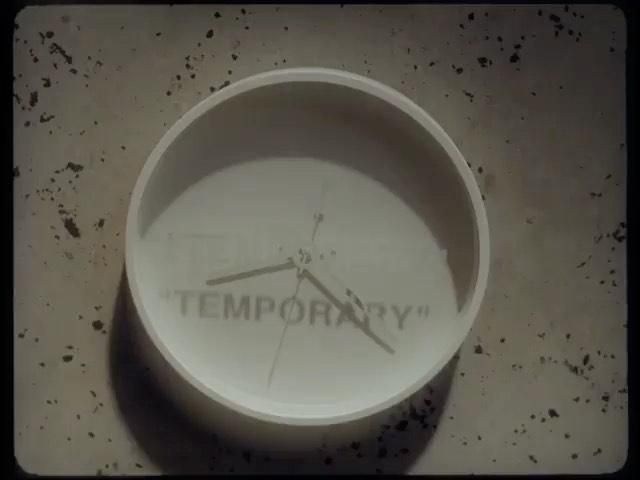 The clock "TEMPORARY" Virgil Abloh on his account Instagram @virgilabloh
