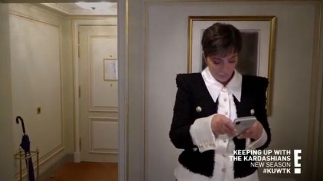 Tweed Jacket in Black worn by Self (Kris Jenner) in Keeping Up with the Kardashians Season 18 Episode 1