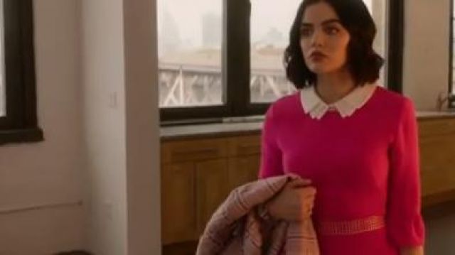 Pink Plaid Coat worn by Katy Keene (Lucy Hale) in Katy Keene Season 1 Episode 8