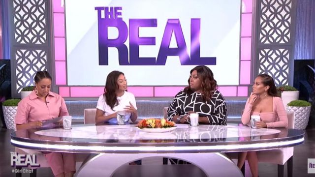ASOS Black and White Printed Jumpsuit worn by Loni Love on The Real March 27, 2020