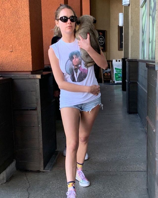 Mother The Easy Does It Short worn by Ashley Benson Grocery Shopping at Erewhon March 26, 2020