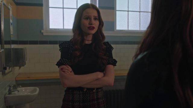 The black top cuffed Ulla Johnson of Cheryl Blossom (Madelaine Petsch) in Riverdale S03E12