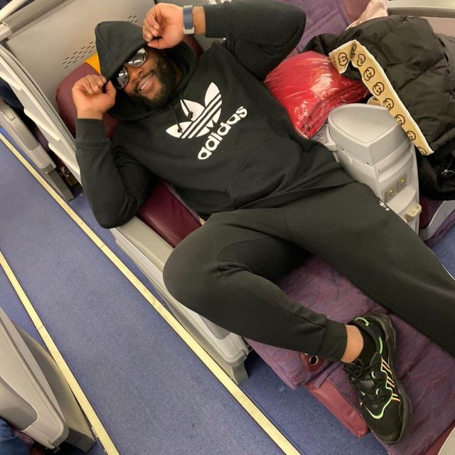 Sneakers black Adidas Gradur on his account Instagram @gradurofficiel243